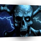 Abstract Skeletons Electric Skull Cross A1 Xlarge Canvas