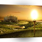 Abstract Sport Golf City Sunset A1 Xlarge Canvas