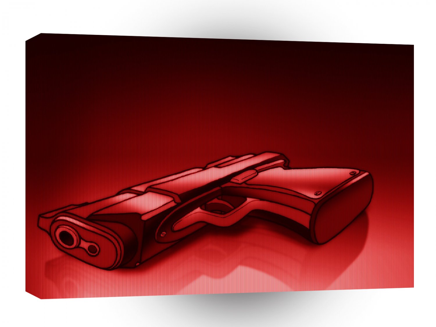 Abstract Techno Red Handgun A1 Xlarge Canvas