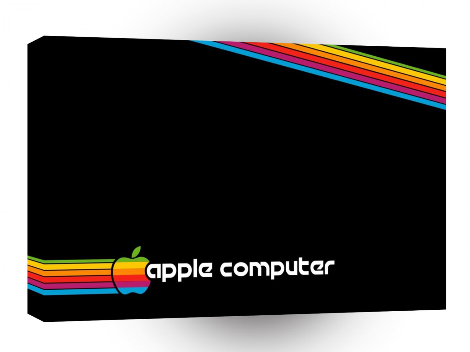 Abstract Techno Retro Apple Logo A1 Xlarge Canvas