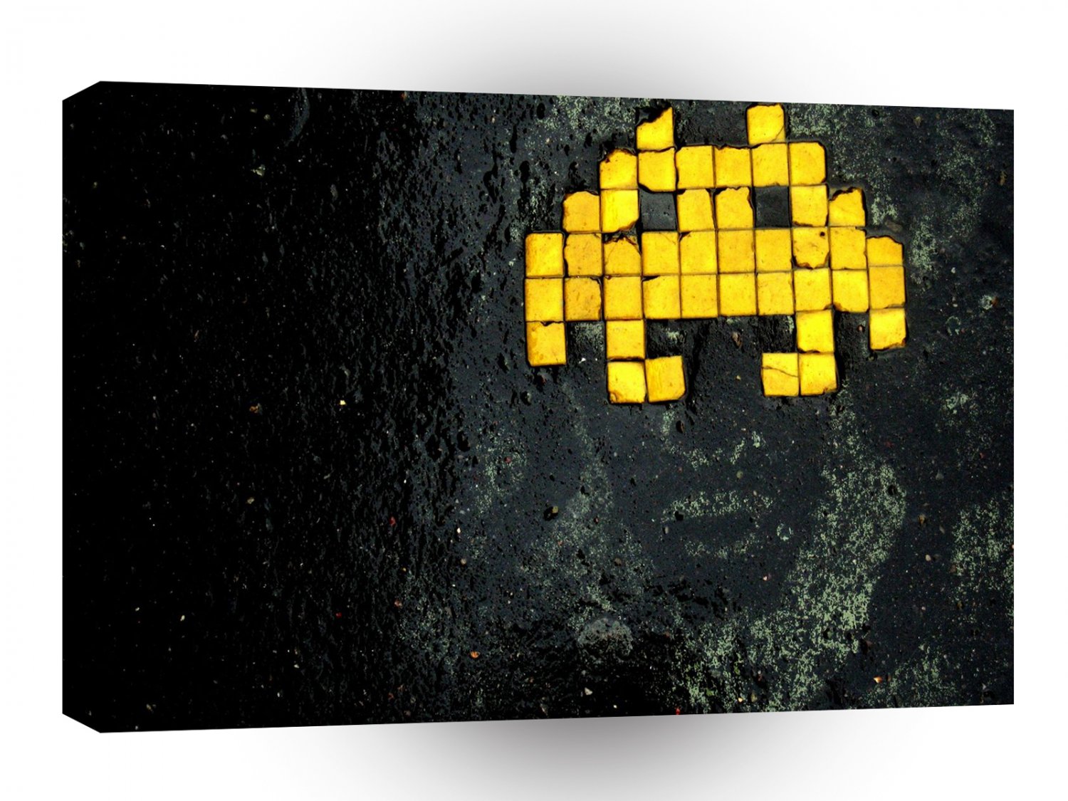 Abstract Techno Space Invaders Head A1 Xlarge Canvas