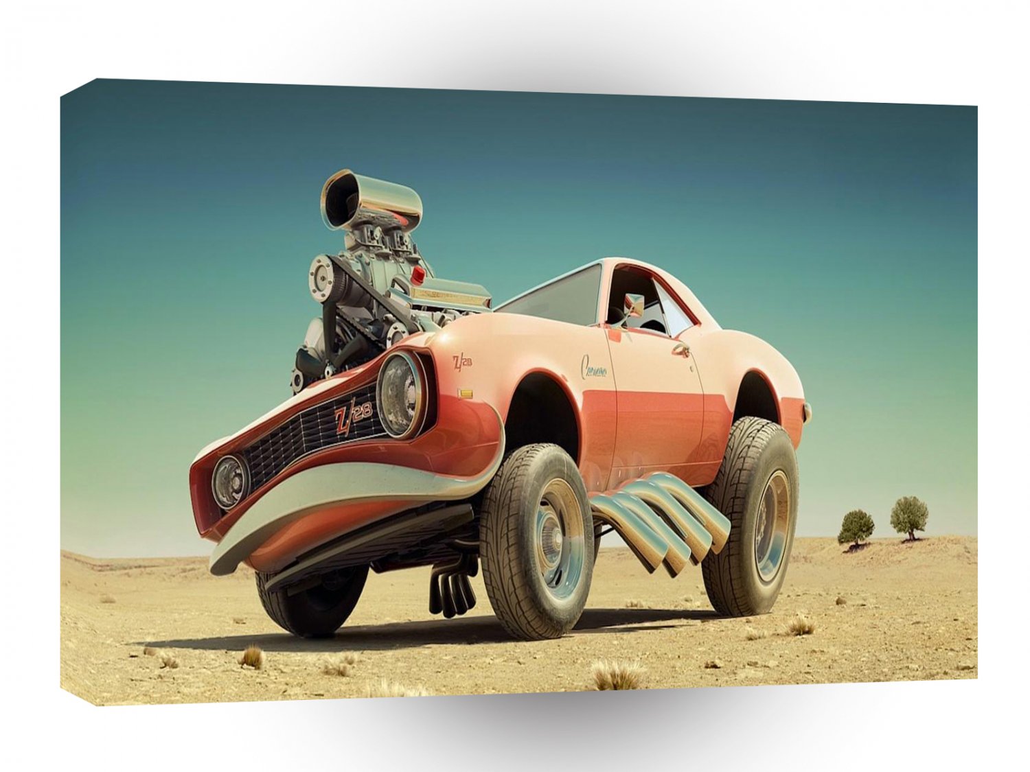 Abstract Techno Super Stunt Man Car A1 Xlarge Canvas