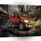 Abstract Transport City Giant Lizard Smash A1 Xlarge Canvas