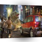 Abstract Transport City Giant Lizard Stop A1 Xlarge Canvas