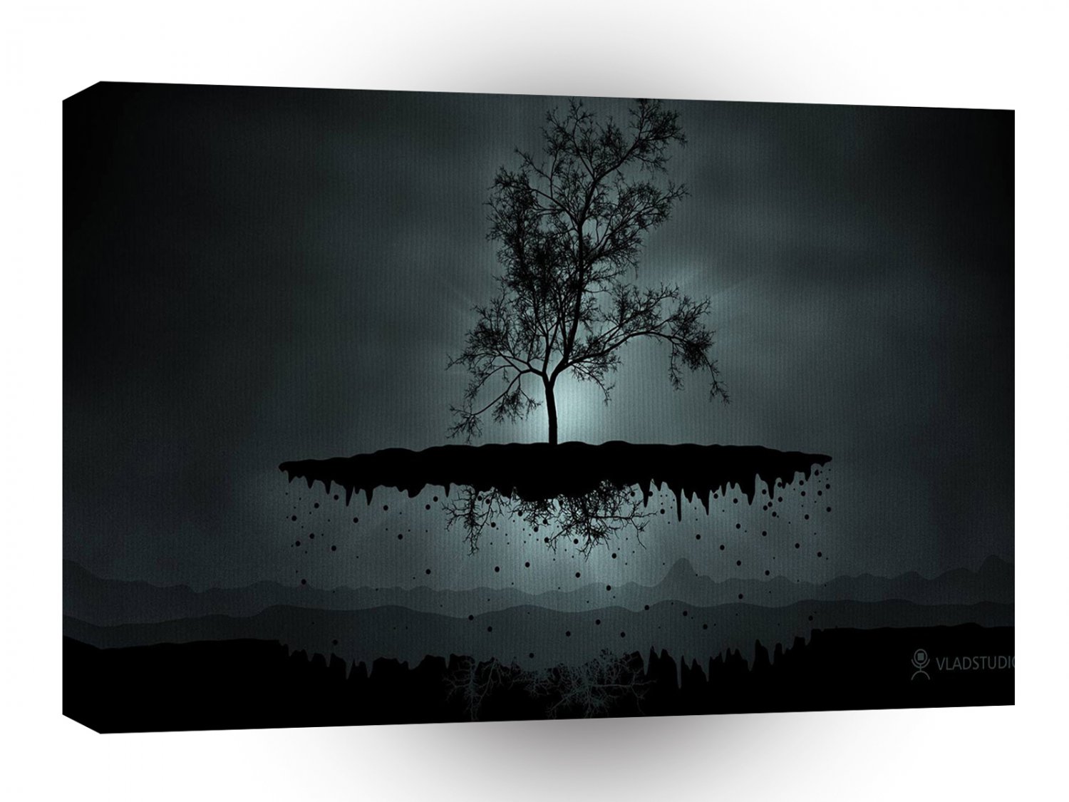 Abstract Tree Dark Reflection Puddle A1 Xlarge Canvas