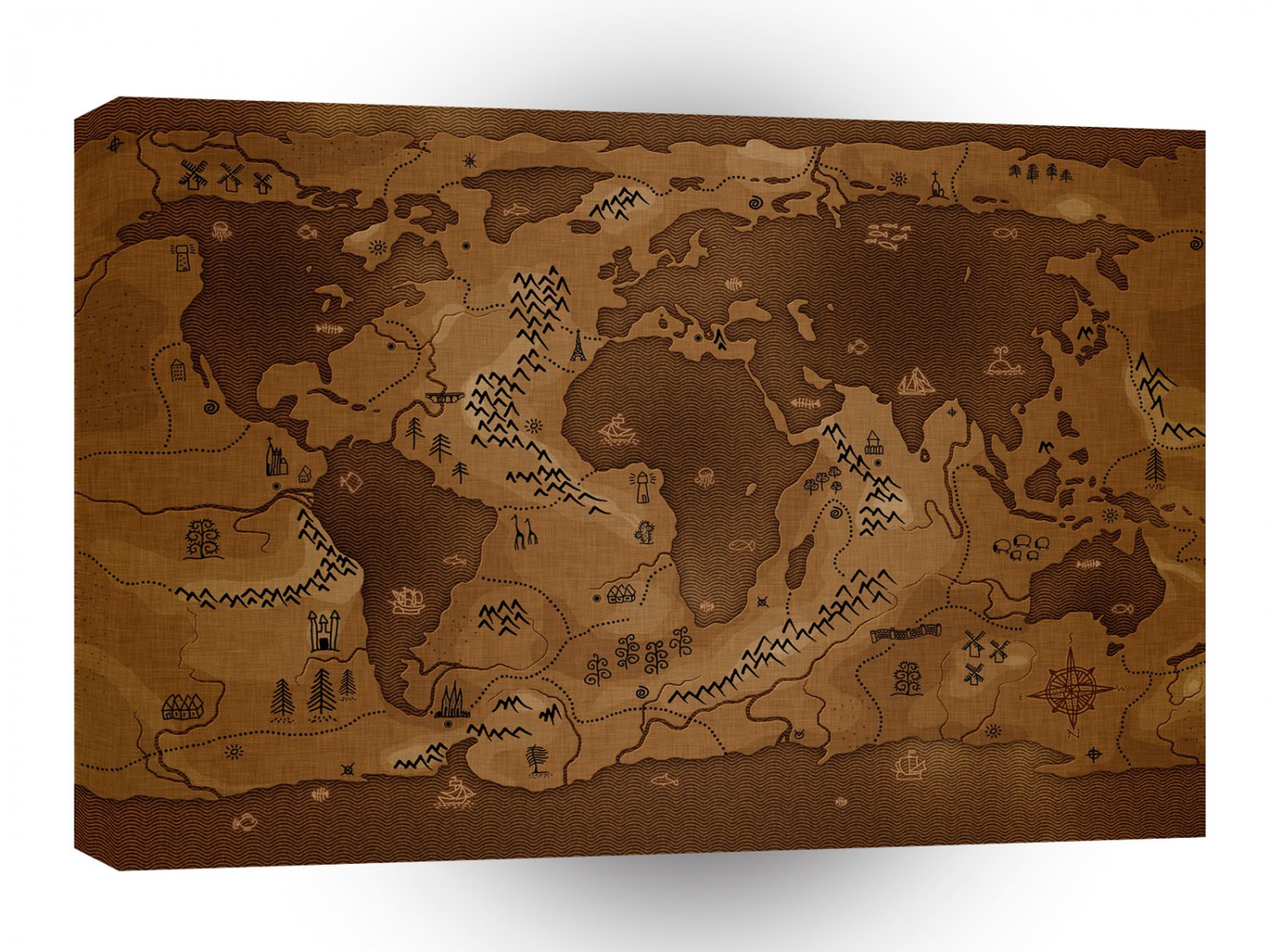 Abstract World Map Inverted A1 Xlarge Canvas