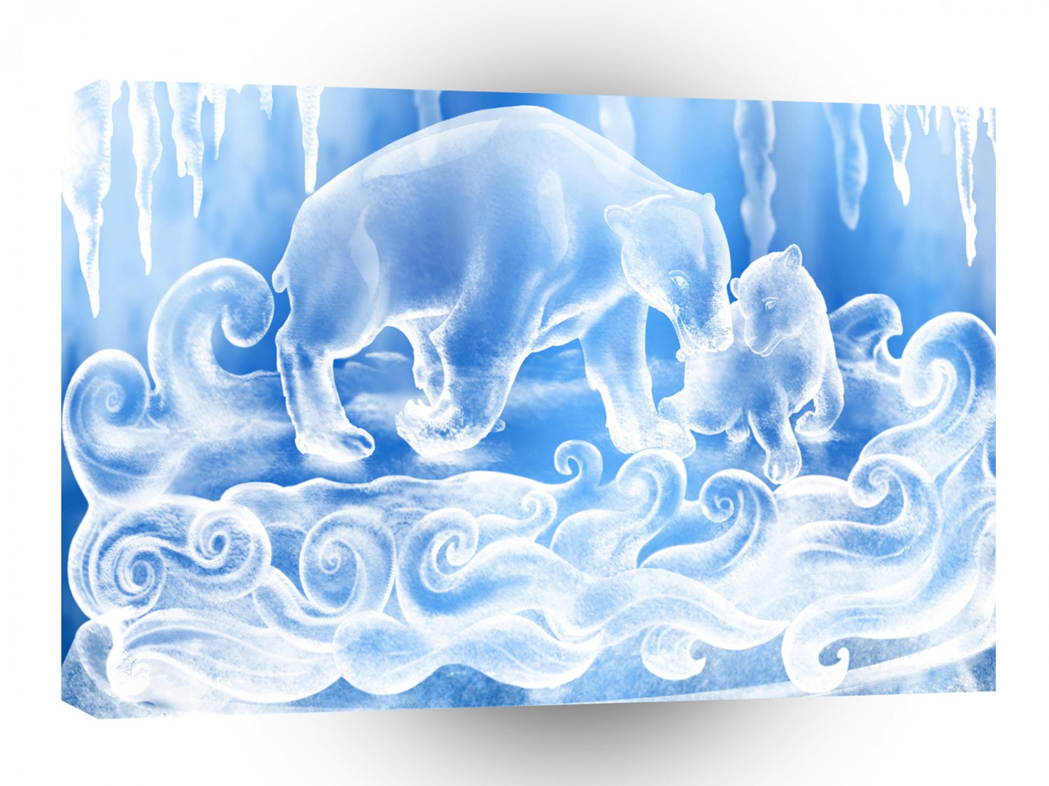 Animals Bear Ice Statue A1 Xlarge Canvas