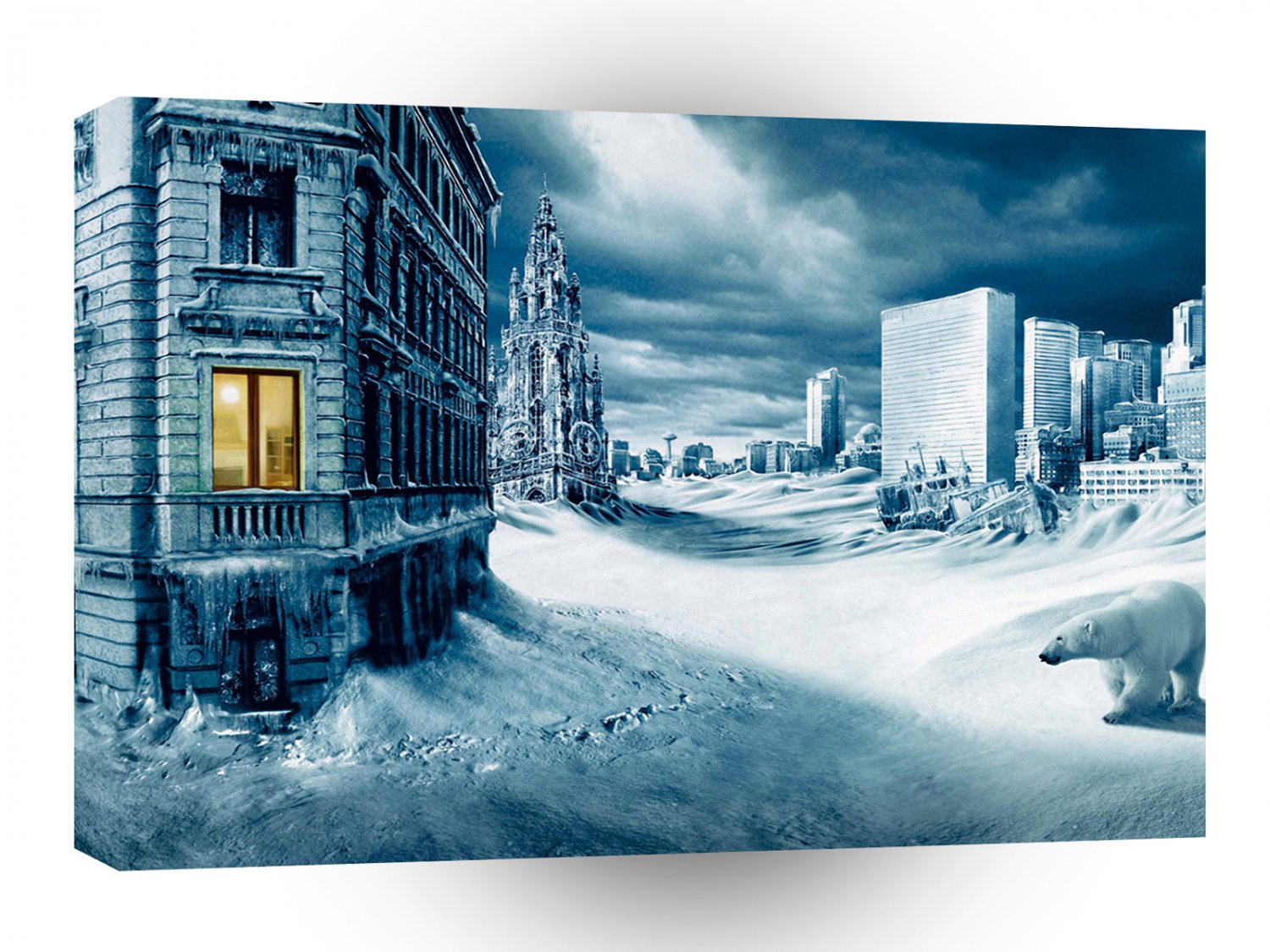 Animals Bear Polar Whiteout A1 Xlarge Canvas