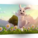 Animals Rabbits Fluffy Pink A1 Xlarge Canvas