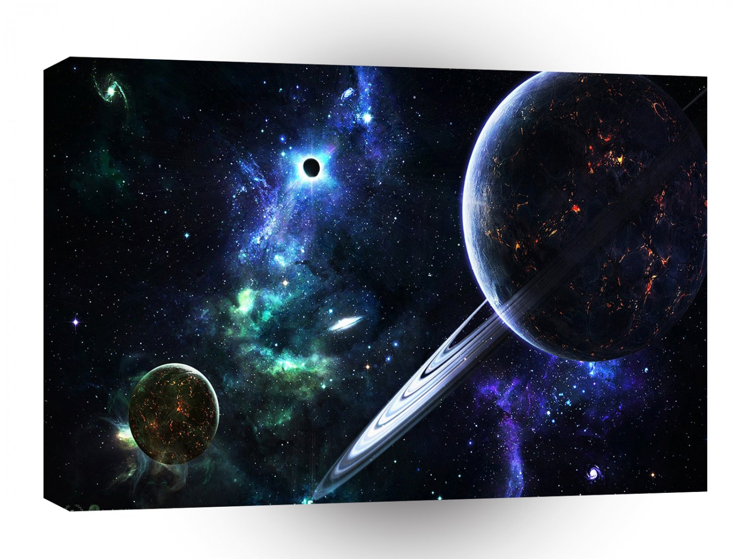 Blackhole Planets Saturn Blackhole A1 Xlarge Canvas