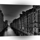 City Nightime Canal Streets A1 Xlarge Canvas