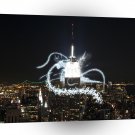 City Nightime Empire Light Show A1 Xlarge Canvas