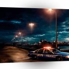 City Nightime Police Patrol A1 Xlarge Canvas
