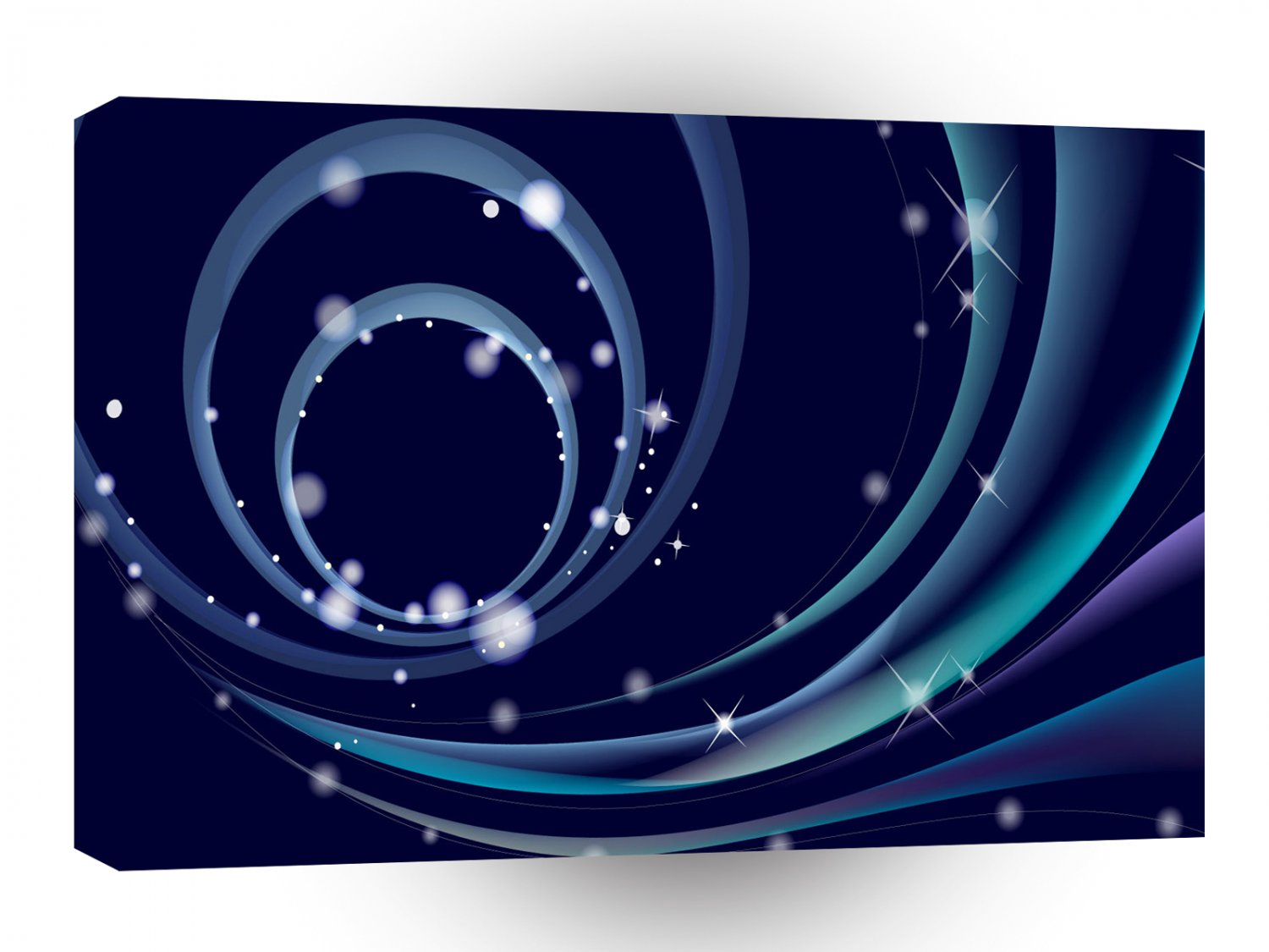Colours Spirals Navy Blue A1 Xlarge Canvas