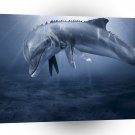 Dolphin Dino Scisssor Hands A1 Xlarge Canvas