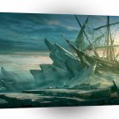 Fantasy Destruction Pirate Ship A1 Xlarge Canvas