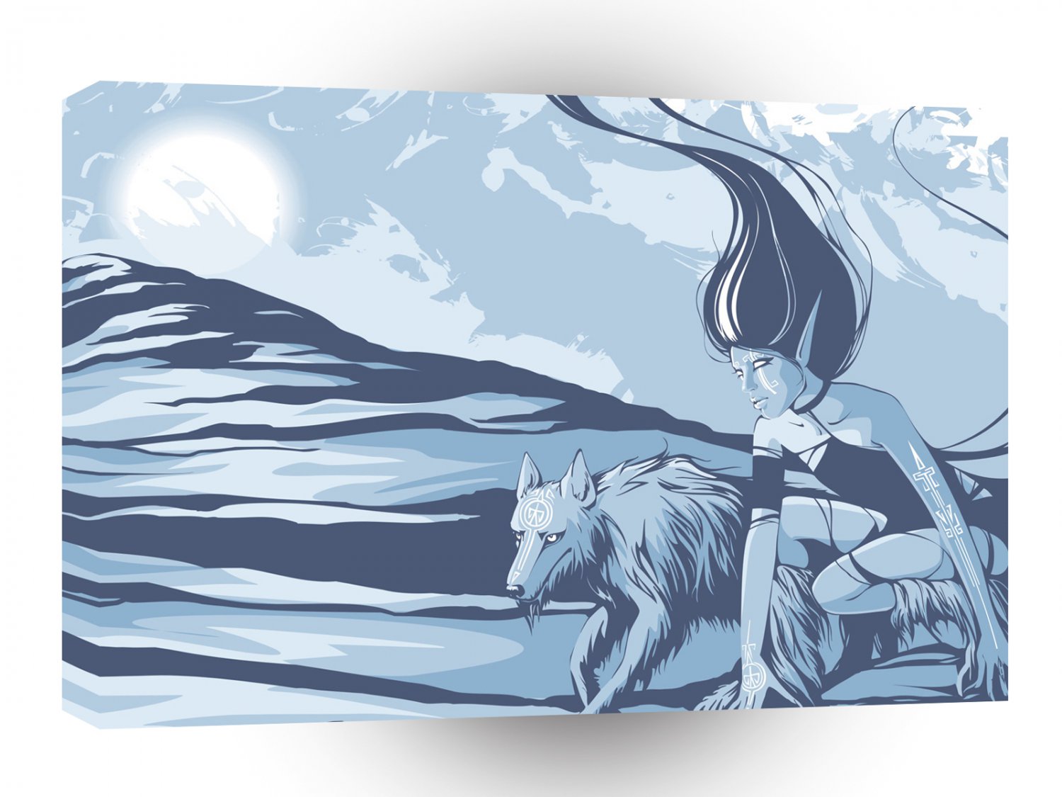 Fantasy Girl Wolf Seeks A1 Xlarge Canvas