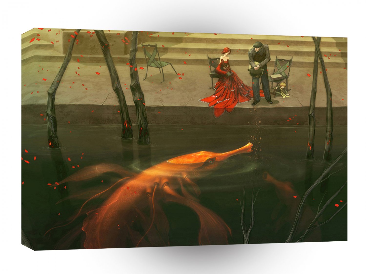 Fantasy People Friendly Fish A1 Xlarge Canvas