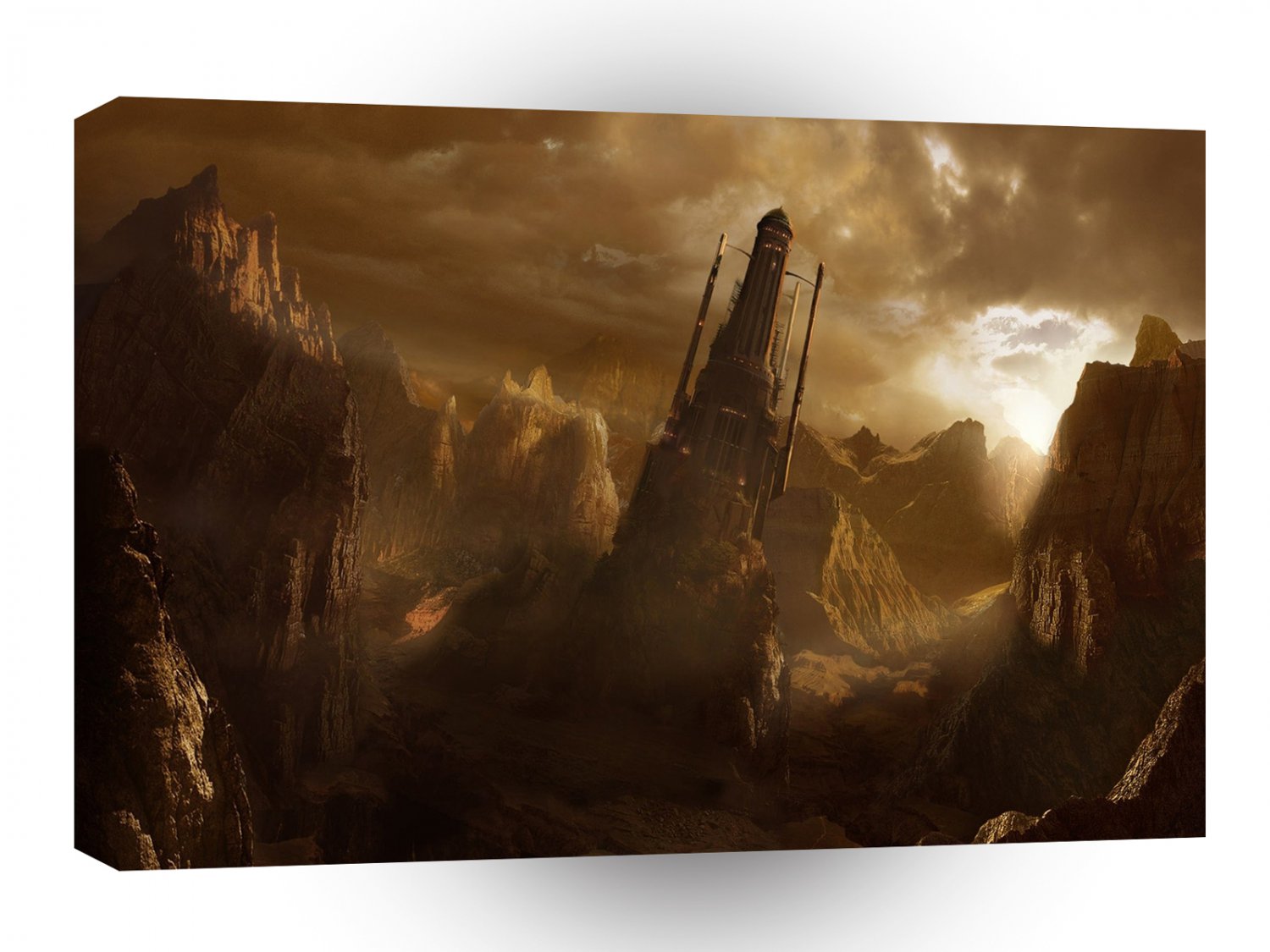 Fantasy Temple Mountains Darkness A1 Xlarge Canvas