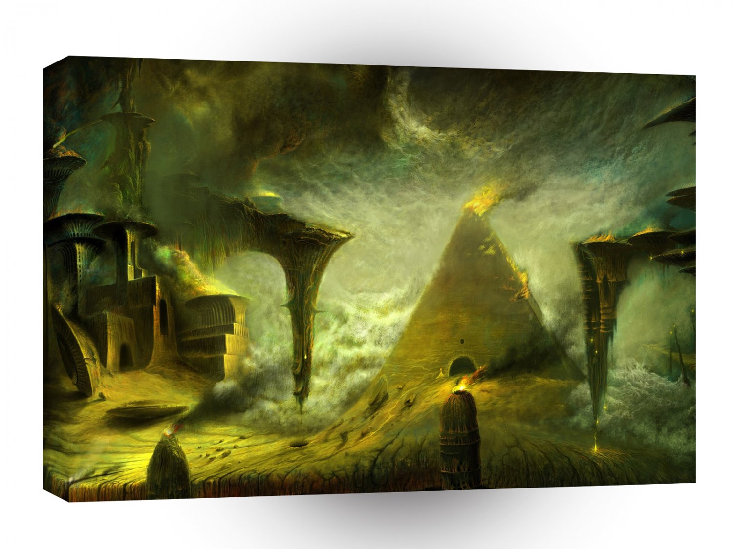 Fantasy Temple Underground Pyramid Storm A1 Xlarge Canvas