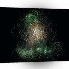 Fireworks Green Colourful Tower A1 Xlarge Canvas