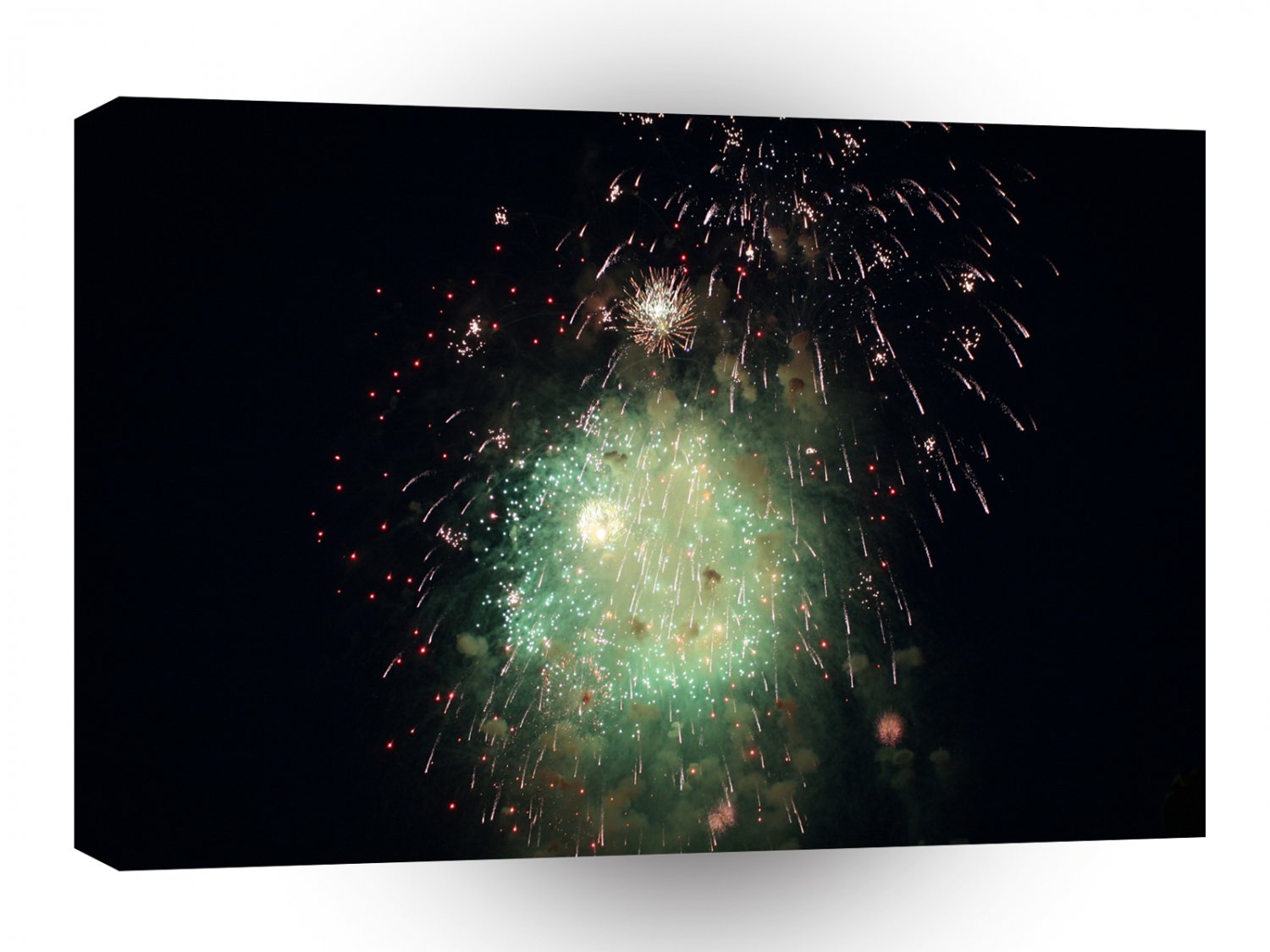 Fireworks Green Explosion Colour A1 Xlarge Canvas