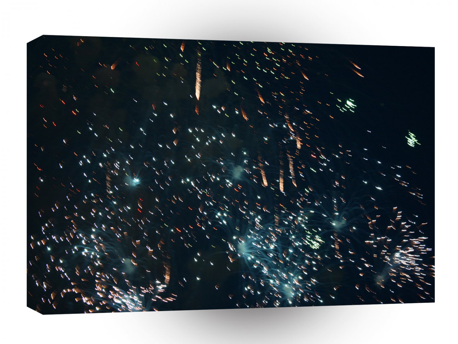Fireworks Meteor Splash Aqua A1 Xlarge Canvas