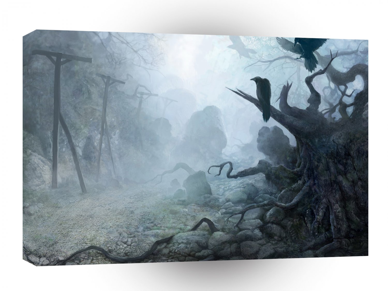 Landscape Dark Forest Ravens A1 Xlarge Canvas