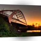 Landscape Sunset Bridge Over River A1 Xlarge Canvas