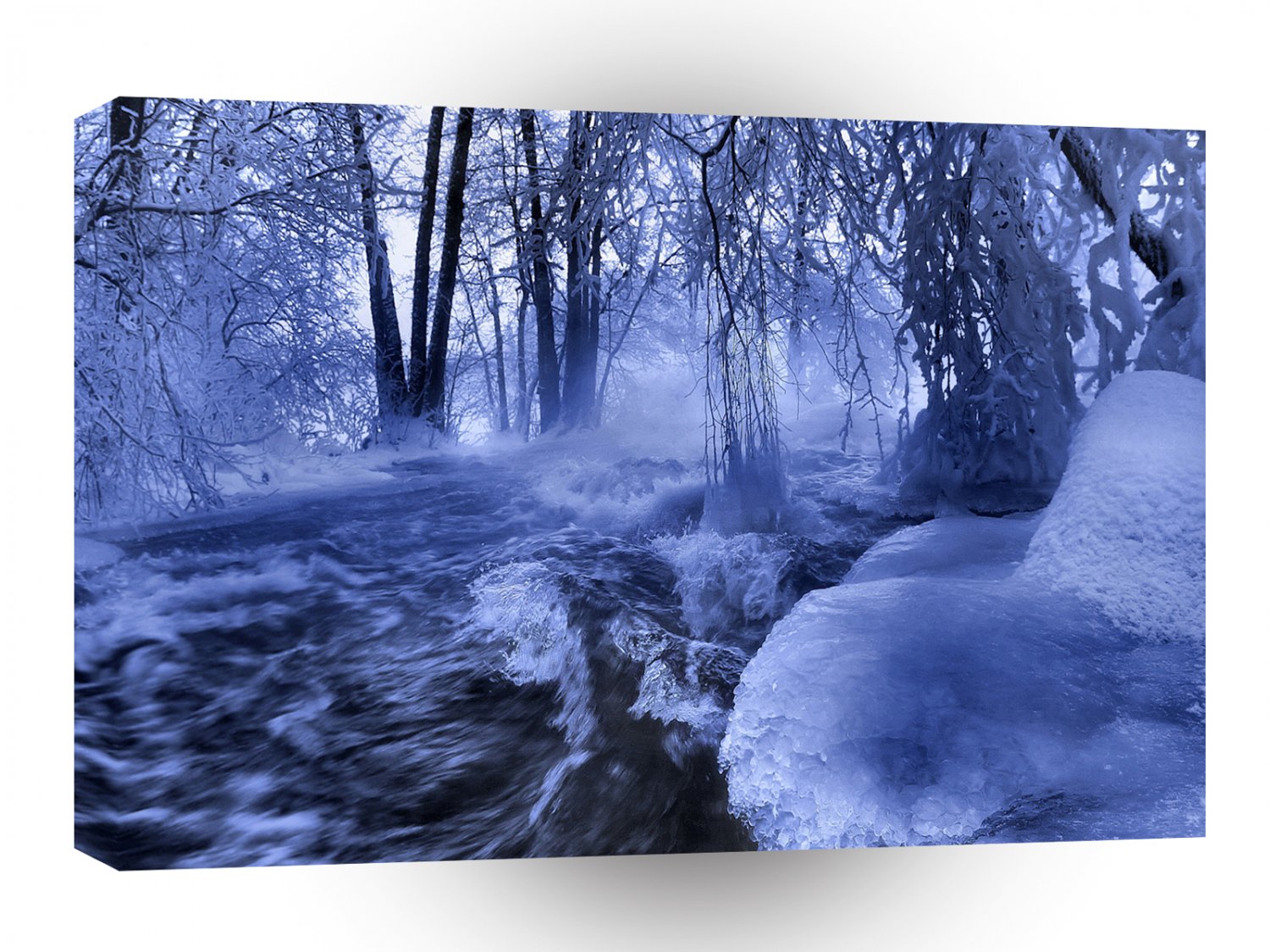 Landscape Winter River Rapids A1 Xlarge Canvas