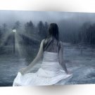 People Woman White Dress Lost A1 Xlarge Canvas