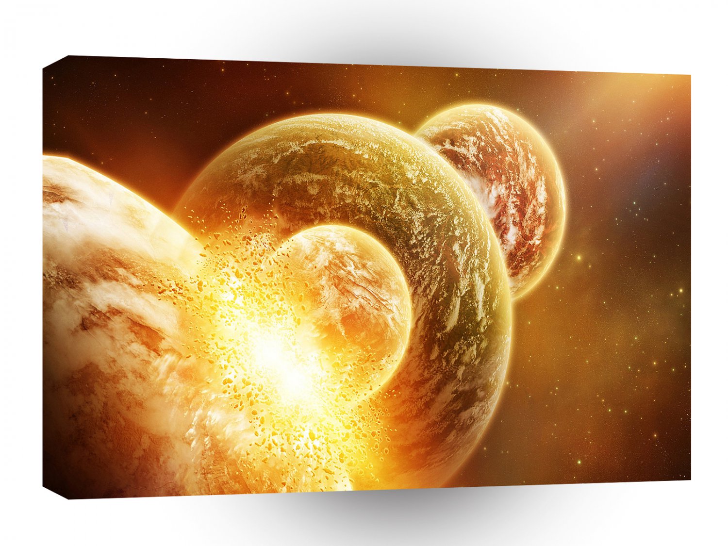 Planets Sci Fi Earth Armageddon Clash A1 Xlarge Canvas