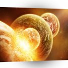 Planets Sci Fi Earth Armageddon Clash A1 Xlarge Canvas