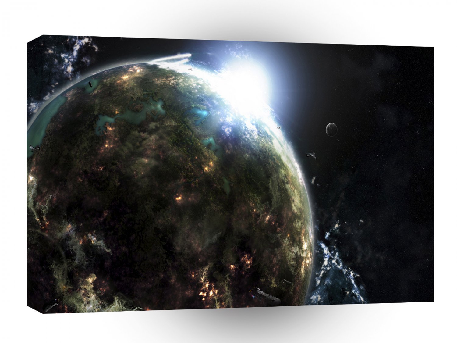 Planets Sci Fi Earth Deep Impact A1 Xlarge Canvas