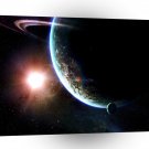 Planets Sci Fi Earth Eclipse Glow One Star A1 Xlarge Canvas