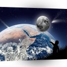 Planets Sci Fi Earth From Afar A1 Xlarge Canvas