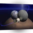 Planets Sci Fi Earth Orbit A1 Xlarge Canvas