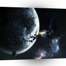 Planets Sci Fi Earth Spaceship A1 Xlarge Canvas