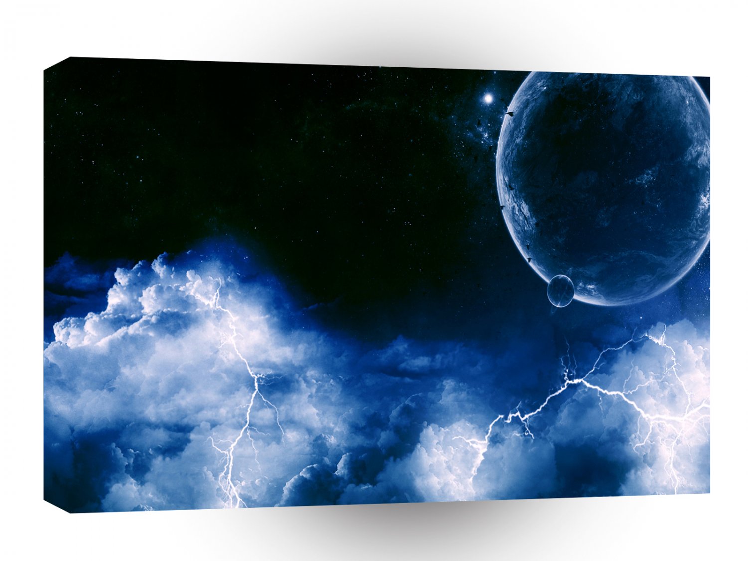 Planets Sci Fi Earth Storm A1 Xlarge Canvas