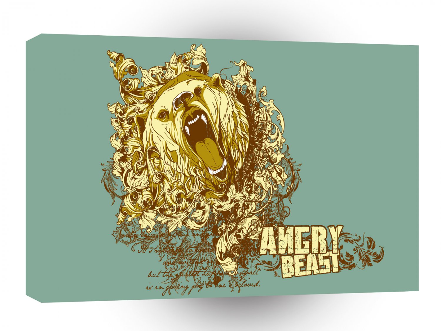 Psychedelic Bear Angry Beast A1 Xlarge Canvas