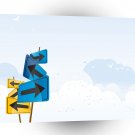 Psychedelic Blue Yellow Road Signs A1 Xlarge Canvas