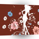 Psychedelic Brown Girl Flowers A1 Xlarge Canvas