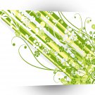 Psychedelic Green Plants Stripes A1 Xlarge Canvas