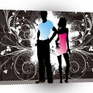 Psychedelic Party Couple A1 Xlarge Canvas
