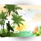 Psychedelic Summer Beach Surfer A1 Xlarge Canvas