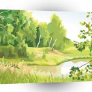 Scenery Birch Bank Grasses A1 Xlarge Canvas