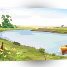Scenery Boat Line And Summer A1 Xlarge Canvas