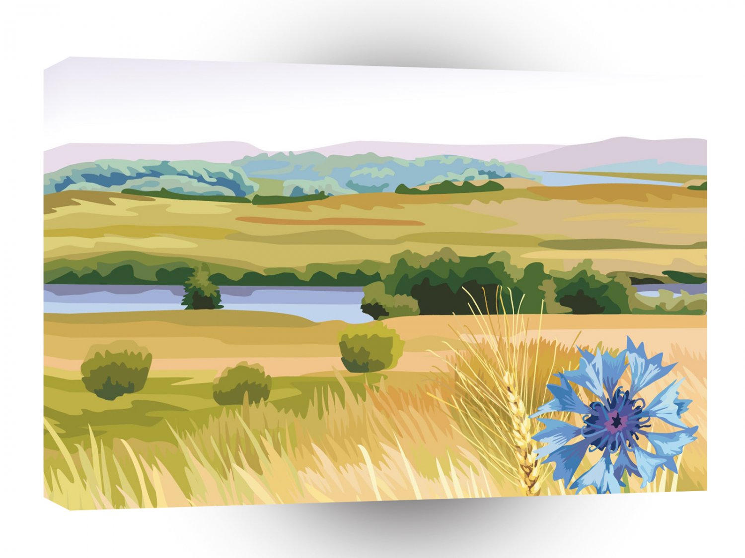 Scenery Corn Blue Flower Views A1 Xlarge Canvas