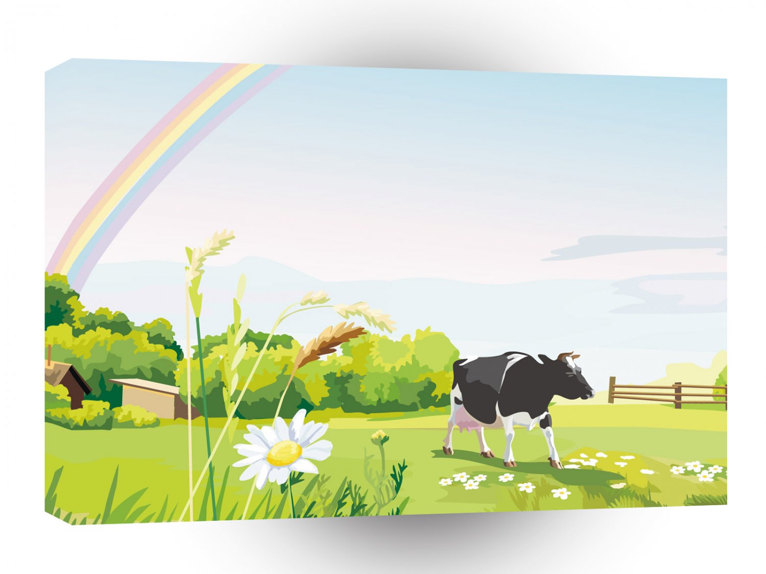 Scenery Daisies Rainbow Day A1 Xlarge Canvas