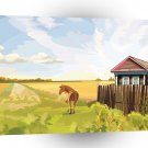 Scenery Farm House Horse A1 Xlarge Canvas